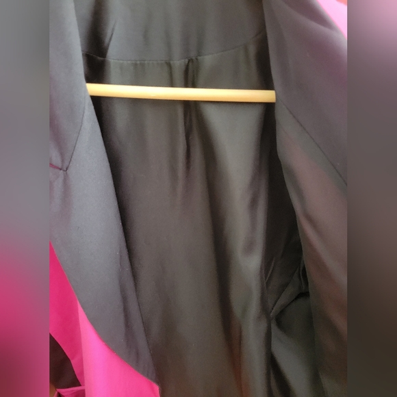 Vintage Hot Pink Blazer with Black Lapel - Picture 2 of 5